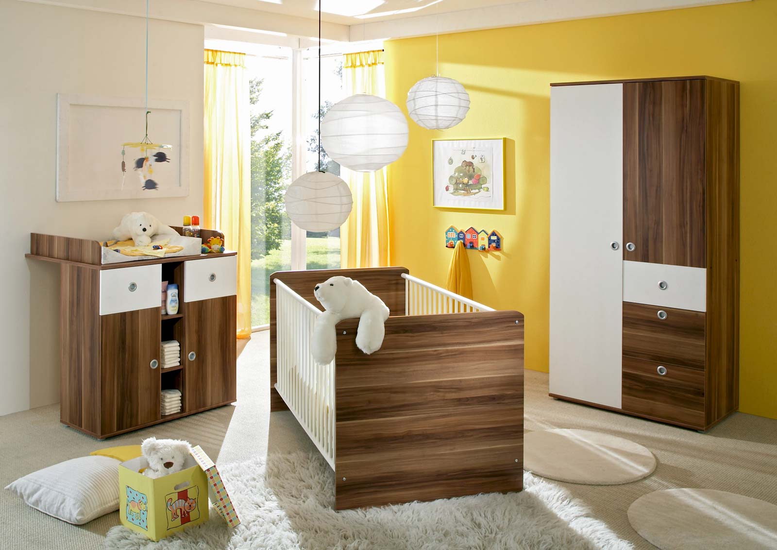 Babyzimmer kinderzimmer babymöbel komplett set wiki 1 in walnuss ...