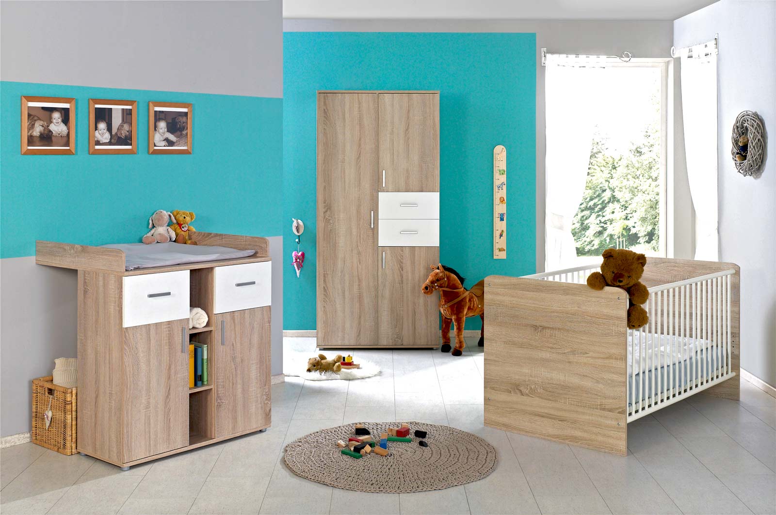 Babyzimmer komplett kinderzimmer babymöbel wickelkommode babybett ...