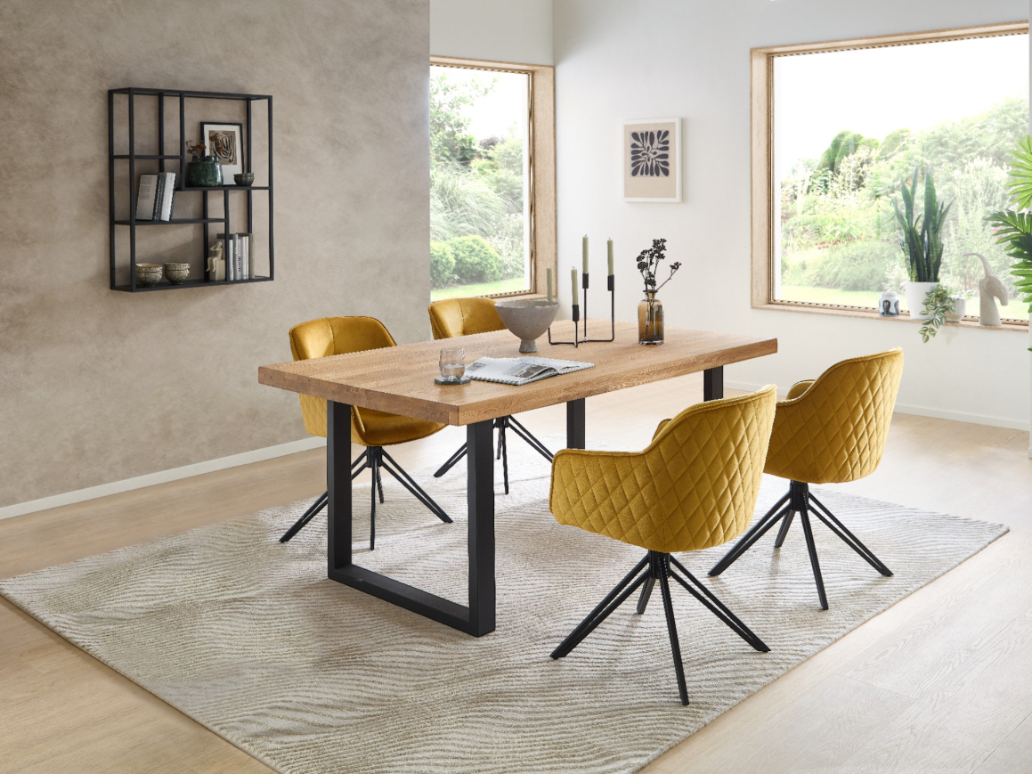 Essgruppe CAPRI-U Esstisch 4 Personen Sitzgruppe Esszimmer 4 Stühle 1 Tisch Set